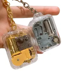 New Mechanical Movement Mini Portable Music Box Musical Instrument Mechanical Movement Keychain