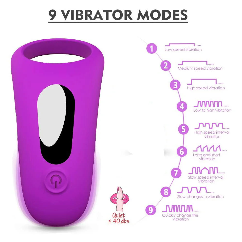 Vibrator Penis Ring Silicone Cock Rings Dick Vibrator Male Penis Massage Sex Toys For Men Time Delay Ejaculation Penis Vibrating