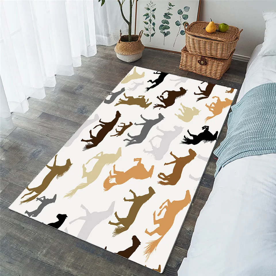 BeddingOutlet Horses Large Carpets for Living Room 3D Printed Floor Mat Horse Riding Area Rug Animal Non-slip Alfombra 152x244cm