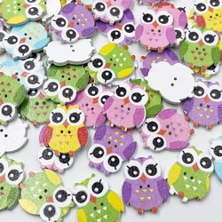 50/100pcs Mix Color Baby Owl Birds Carton Buttons Kid' Baby Sewing Craft Lots 25*21 mm WB216