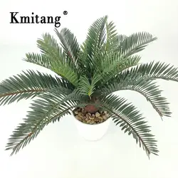 45cm Artificial Palm Tree Tropical Plants Plastic Palm Leaves Green Monstera Fake Coconut Leafs For Home Office Wedding Decor