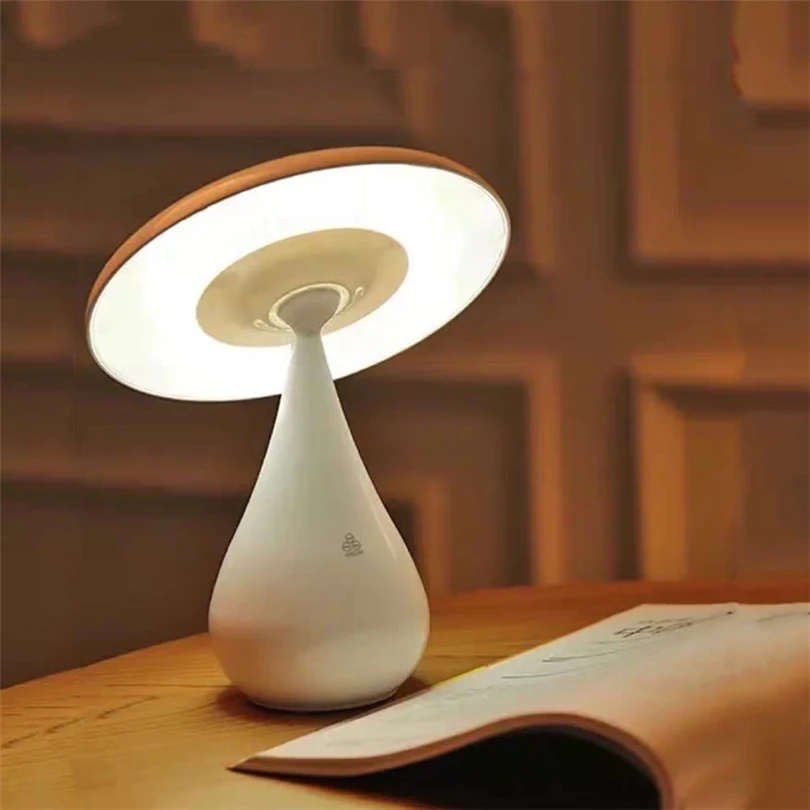 Imagem -02 - Moderno Cogumelo Led Table Lamp Cabeceira Night Light Carregado Toque Interruptor Home Decor Arte Iluminação Quarto Lâmpadas