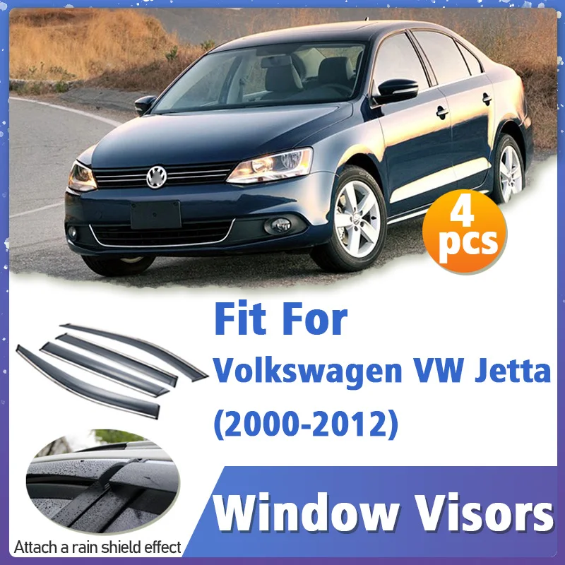 

Window Visor Guard for Volkswagen VW Jetta 2000-2012 Vent Cover Trim Awnings Shelters Protection Sun Rain Deflector Accessories