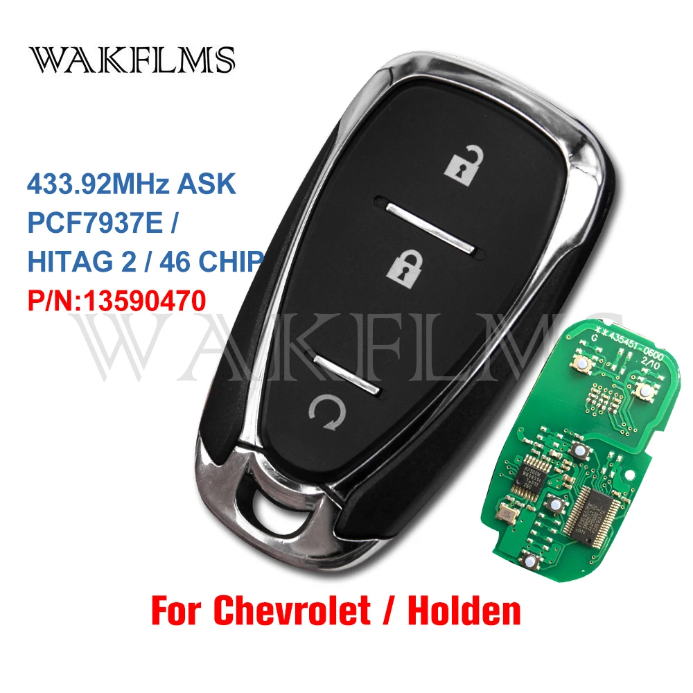 For Chevrolet ZB COMMODORE ASTRA EQUINOX 433MHz 46 Chip Smart Key For Chevrolet / Holden HYQ4EA 4EA 13590470