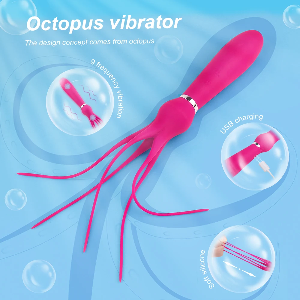 9 Frequency SM Whip Ddual-Motor Octopus Vibrator Clitoral Anal Plug Vibrator Massager Female Sex Toy For Men Adult Sex Shop