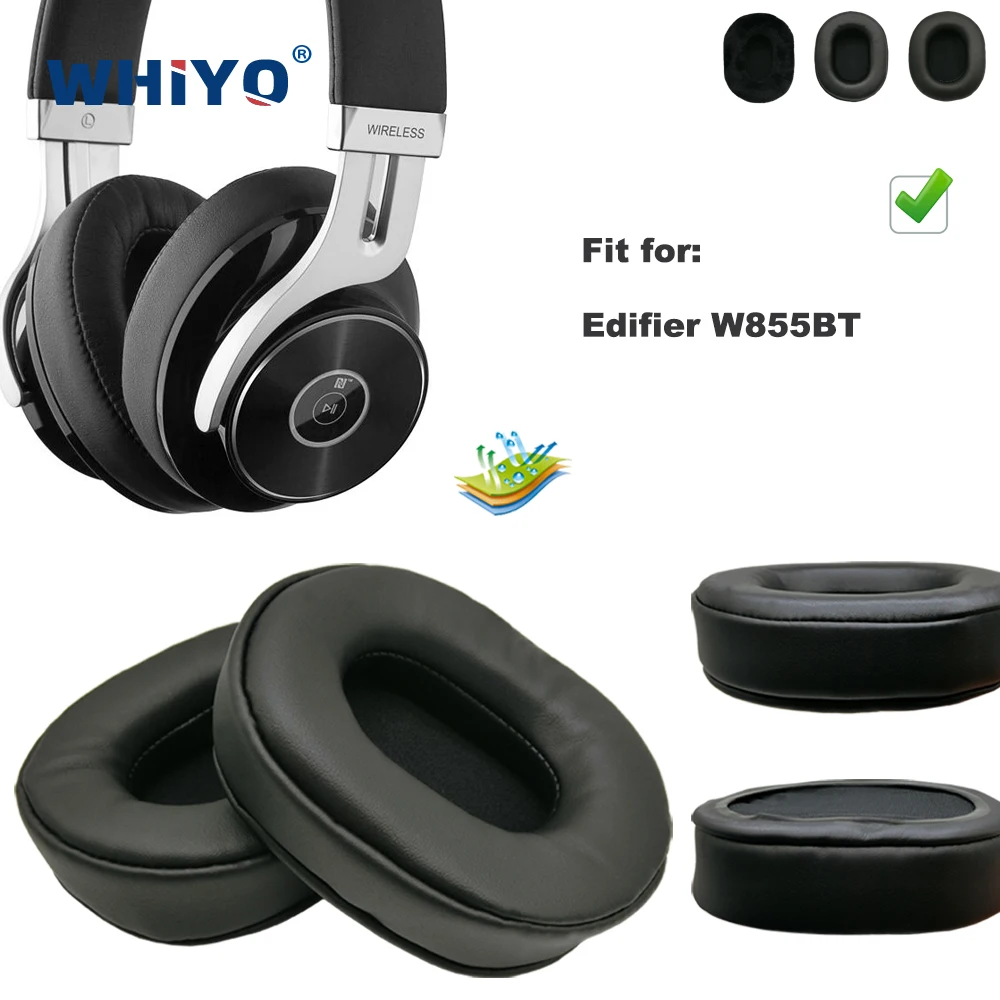 Vervanging Oorkussens Voor Edifier W855BT W 855BT 855 Bt Headset Onderdelen Lederen Kussen Fluwelen Earmuff Oortelefoon Sleeve Cover