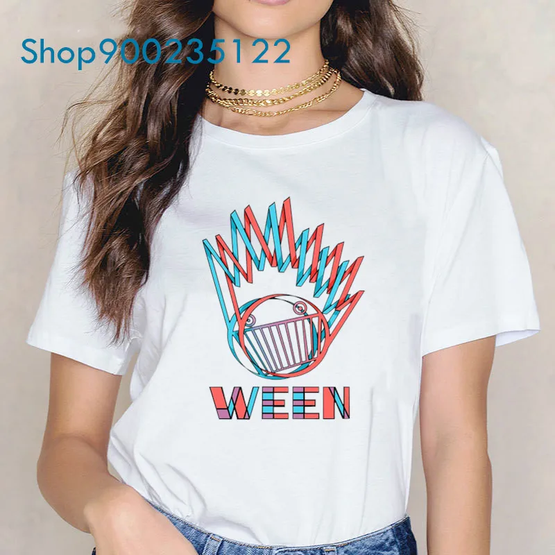 Ween Pabst Blue Ribbon Women T-shirt Printed Shirt Casual Graphic Tees Tops Fashion Women Clothes Summer 2021 Tshirt Femme