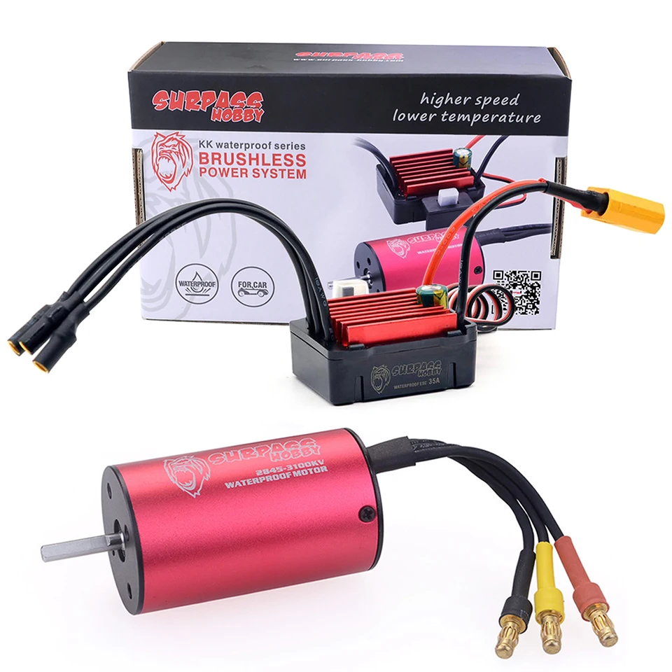 RC Brushless Motor & ESC-Set – 2845 2800KV – Wasserdicht – CNC-Alu – 35A – Für 1/12 RC-Autos Wie Traxxas & HSP