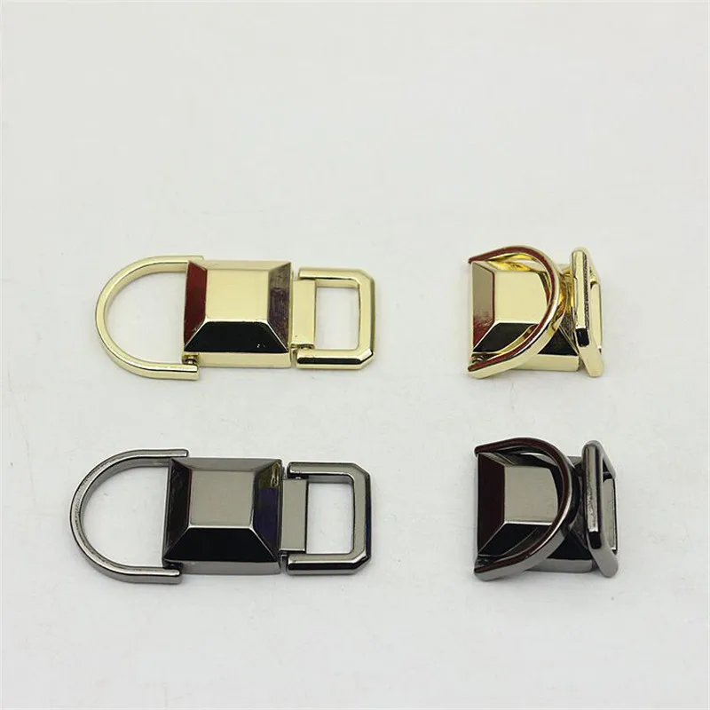 

20pcs Alloy Double Ring Buckle Bags Side Clamp Dee Square Rings Strap Hook Chain Hang Buckles DIY Luggage Screw Clasp Hardware