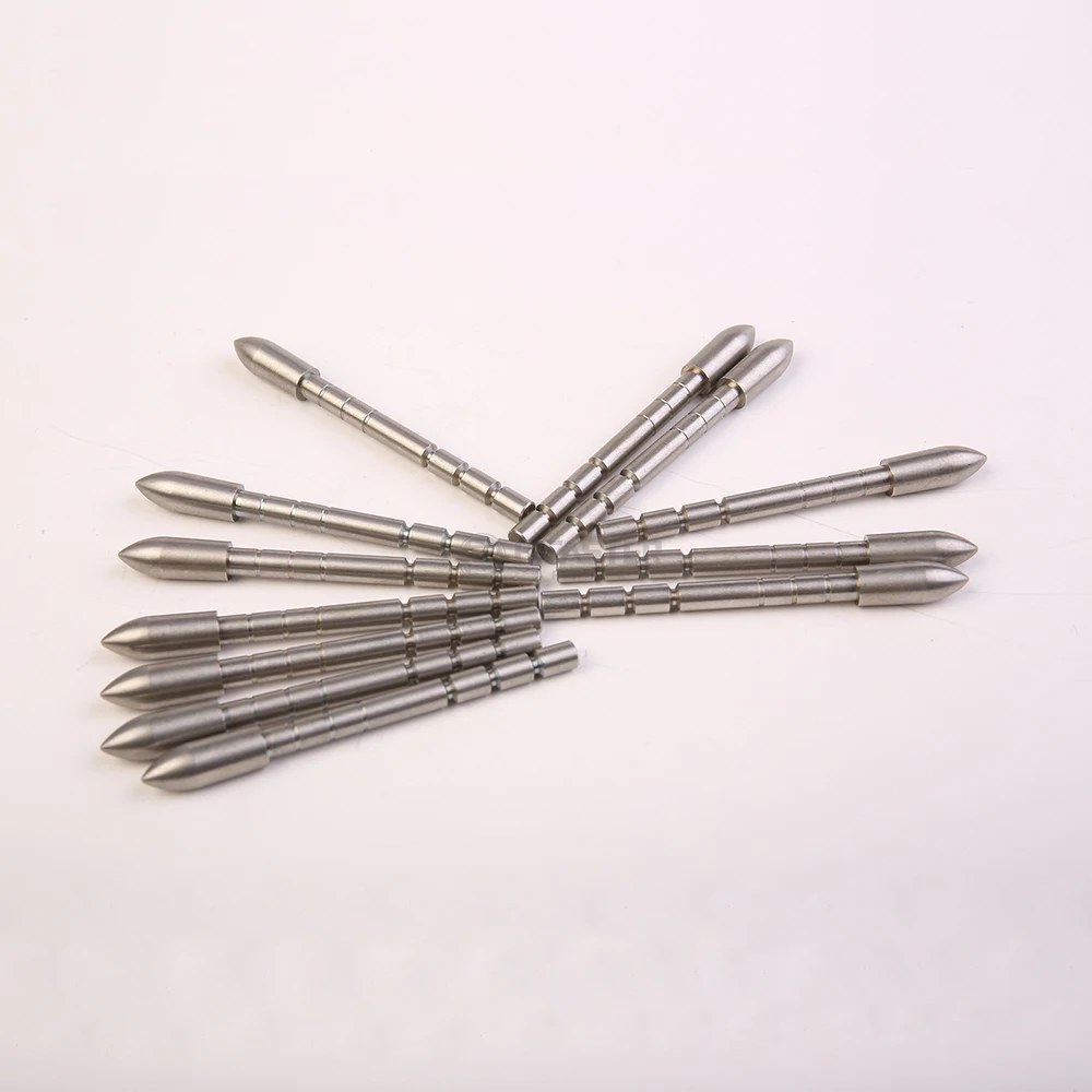 Bicaster Stainless Steel Insert Arrow Point 12/24pcs Archery Arrow Head 60-120 Grains for 4.2mm Shaft