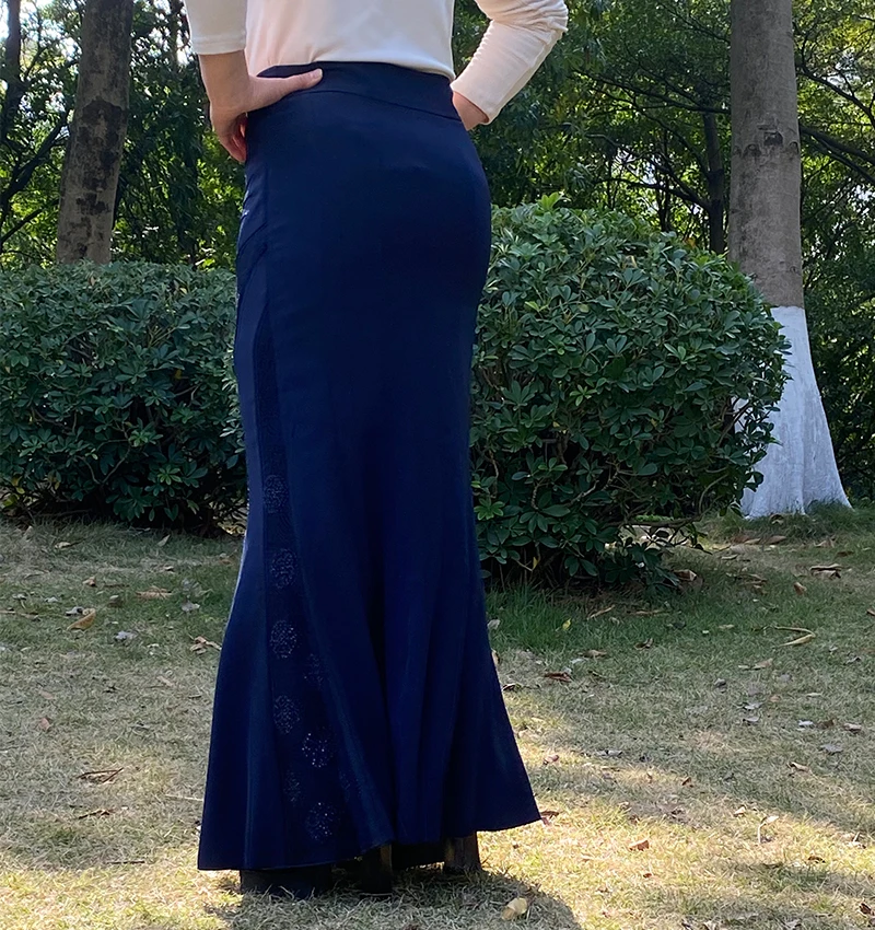 Women\'s Elegant Long Skirts  Flower Net Stitching Party Ladies Dresses Luxury Fashion Bottoms Plus Size Skirt African Clothing