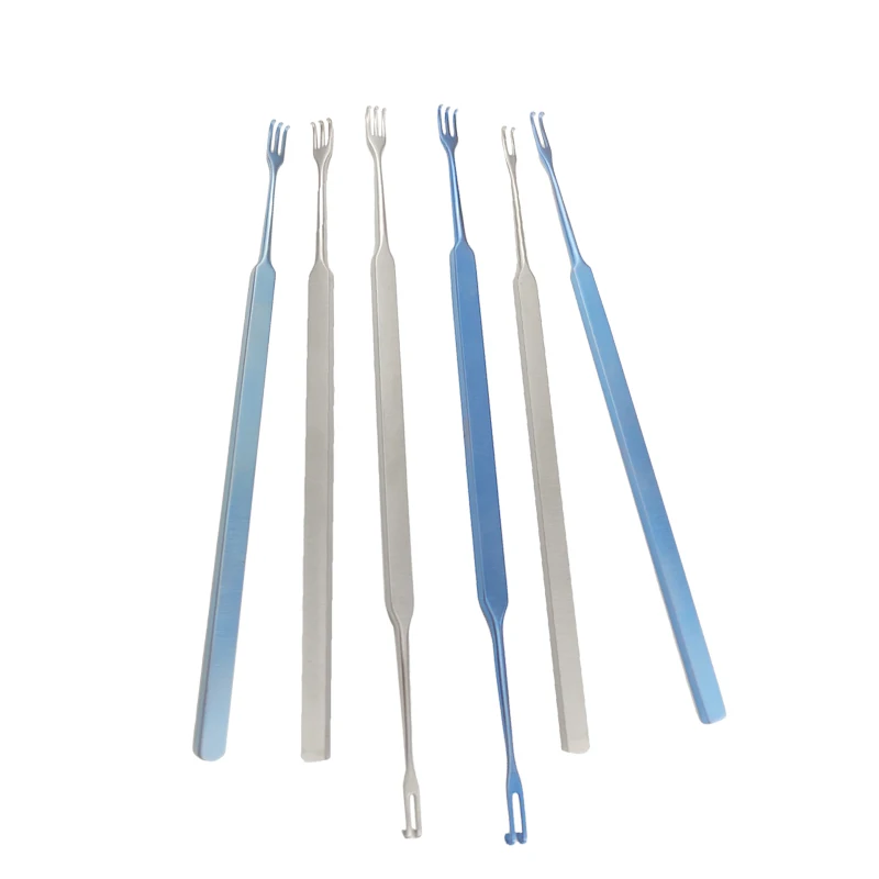 Stainless / Titanium Eyelid Retractor Lacrimal Sac Retractor Rake Plastic Surgery Double Head Retractor Ophthalmic Instruments