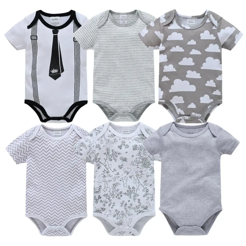 

Boys Baby Rompers Summer Style Unisex Baby Jumpsuit 6PCS Boy Girl Clothing Newborn Infant giraffe Short Sleeve Clothes 0-12M