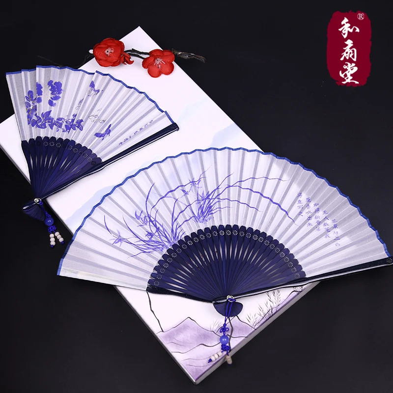 |And ms hall fans in 6 inch abroad folding fan fan gift craft paint edge spun silk damask folding fans in hangzhou