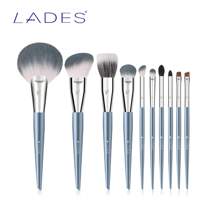 LADES 10PCS Makeup brushes set Professional Beauty Eyeshadow Natural hair With Case Foundation Powder Blushes Make up brush