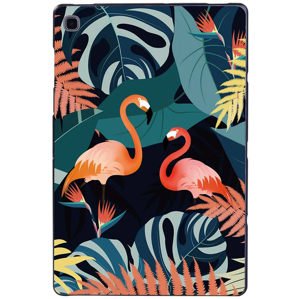 Case for Samsung Galaxy Tab A 10.1 2019 T510/T515 Flamingo Printed Tablet Plastic Hard Protective Back Cover + Free Stylus