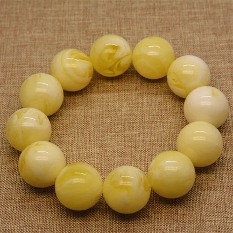 New Style White Nectar Bracelets round Beads Old Beeswax Buddhist Prayer Flowers Honey Crafts Identification Certificate