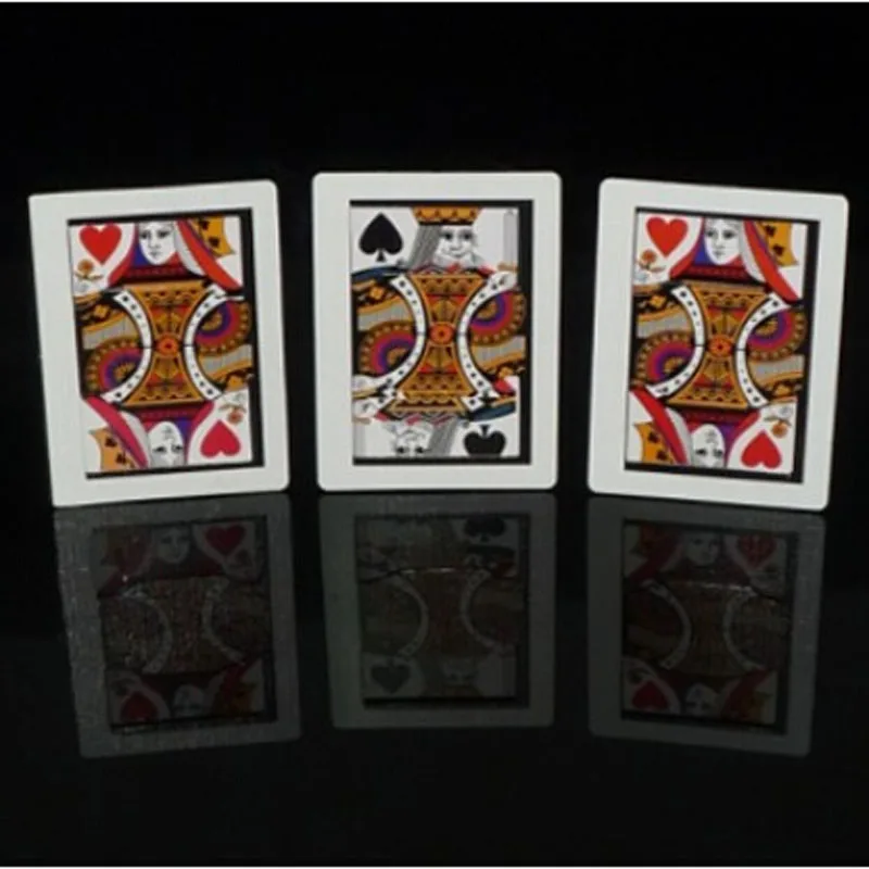 3pcs/lot Automatic Three Card Monte (Poker Size,8.8x6.4cm) Magic Tricks Fun Close Up Magia K to Q Card Magie Gimmick Props