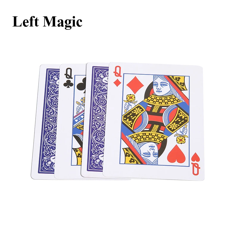 Parade of the Queens Explained Magic Tricks Card 4Q Prediction Magic Magician Close Up Illusion Gimmick Props Toys For Children