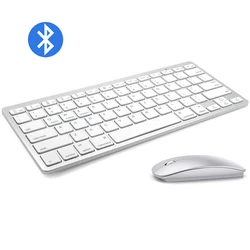 Bluetooth Keyboard Mouse Combo Ultra-Slim Mute Keycap Wireless Bluetooth Mouse Mice for iPad iPhone iOS Android Windows