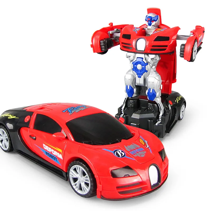 Electronic Deformation Car Universal Music Tank Toy LED Electric Robot Transformation Sports Vehicle Model For Boys Xmas Gift