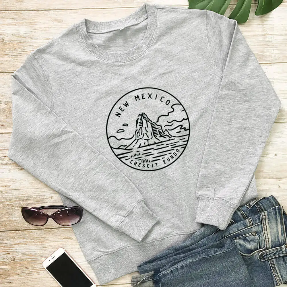 New Mexican Graphic Print 100%Cotton Women Sweatshirt Unisex Casual Autumn Winter Long Sleeve Top Vacation Top City Lover Gift