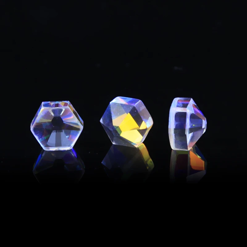 Dichroic Prism Six-Sided Bright Light  X-Cube Stained Glass Prisms Crafts for Decoration Polyhedron Glass  prism