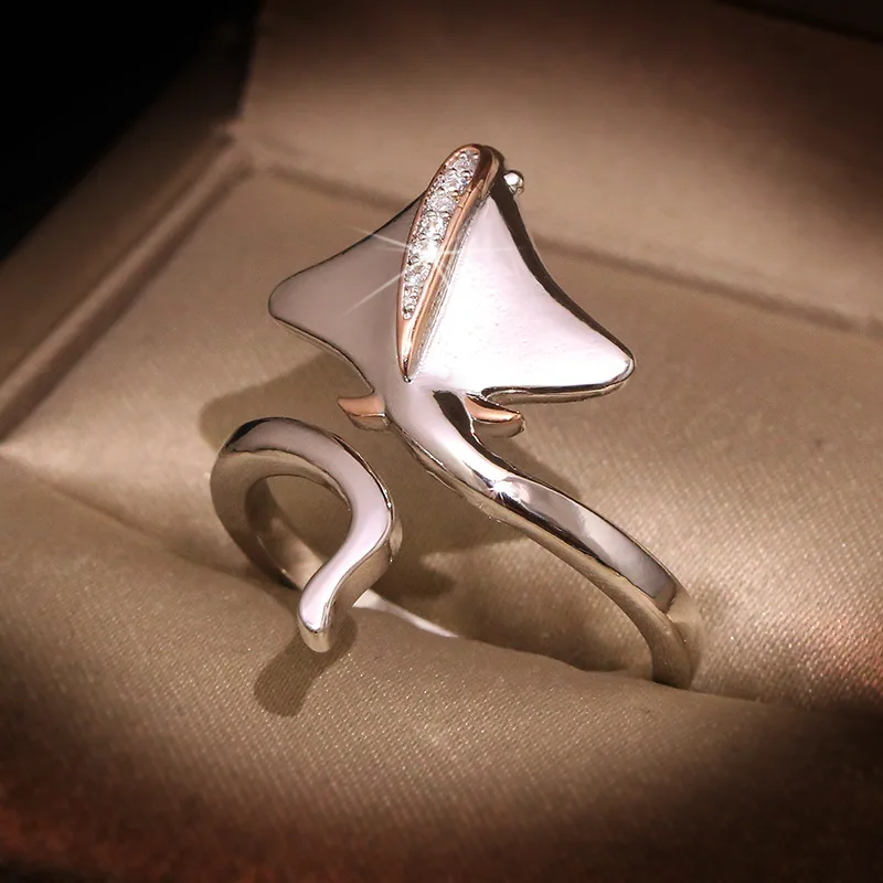 Huitan Neuartiges Design Ozeanfisch-Öffnungsringe für Frauen Modischer Tier-Ring Tanzparty Niedliche Accessoires Geschenk Trendiger Schmuck