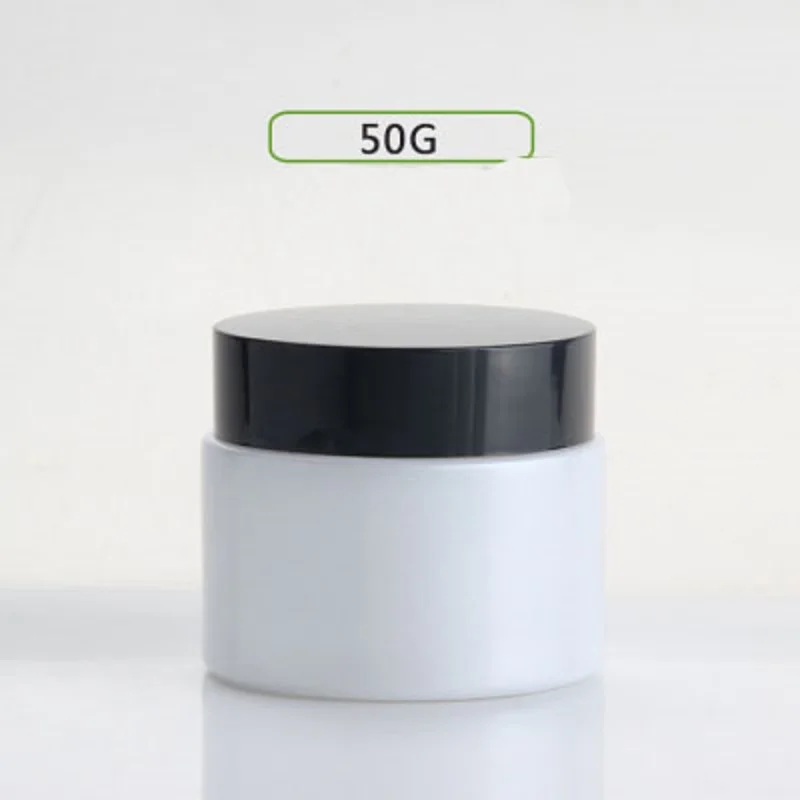 

50G blue/green/frosted/white glass jar black lid for essence/eye cream/day cream/moisturizer cosmetic packing glass bottle