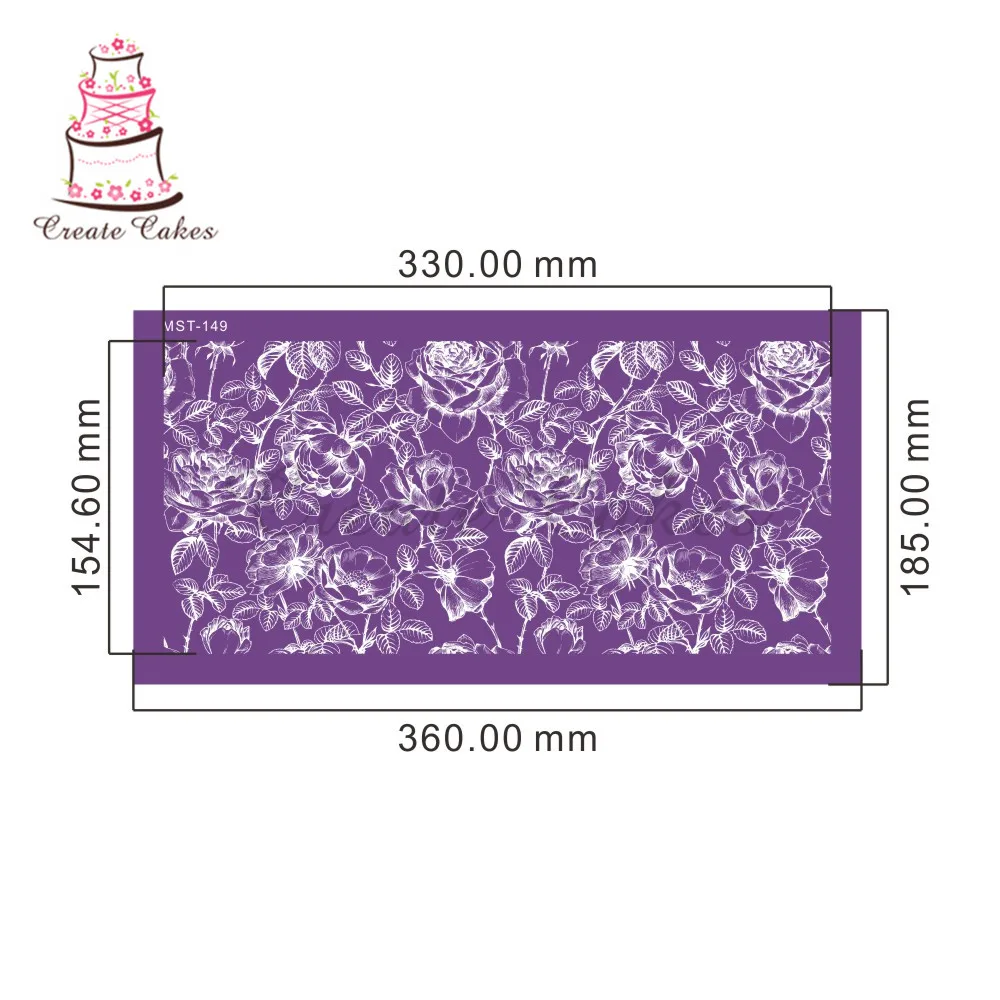 Blooming Roses Cake Stencil Lace Mesh Stencils For Wedding Cake Border Stencils Fondant Mould Cake Decorating Tool Cake Mold