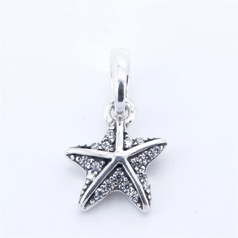 

Tropical Starfish Clear Crystal Charms for Bracelets & Bangles Women DIY Jewelry 925 Sterling Silver Charms for Jewelry Making