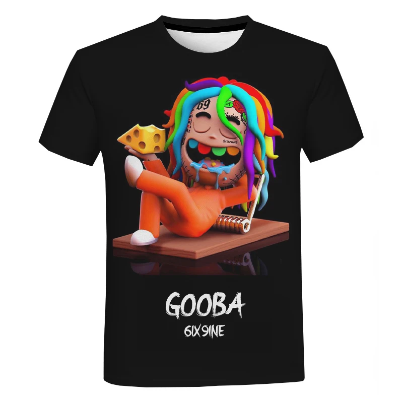 Gooba 6ix9ine 3D Print T Shirt Men Women Fashion Casual Streetwear Short Sleeve Hip Hop T-shirt American Rapper 6ix9ine Tee Tops