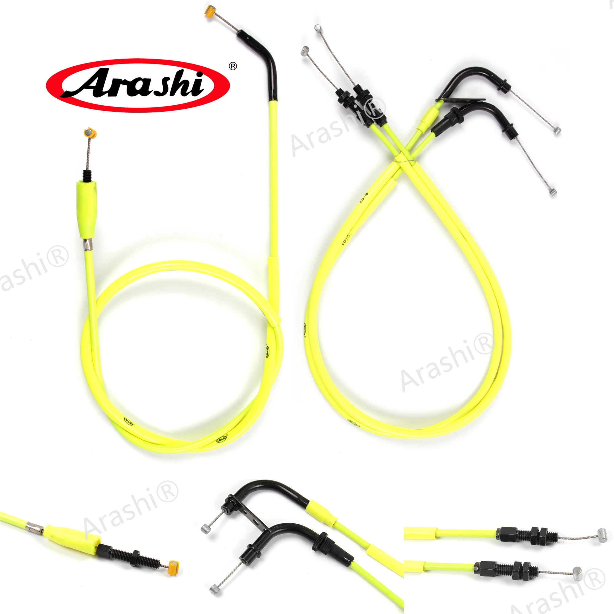 Arashi Motorcycle Accessories Throttle & Clutch Cables Stainless Lines Wires for SUZUKI GSXR600 2006 2007 GSXR 600 GSX-R 1 Set