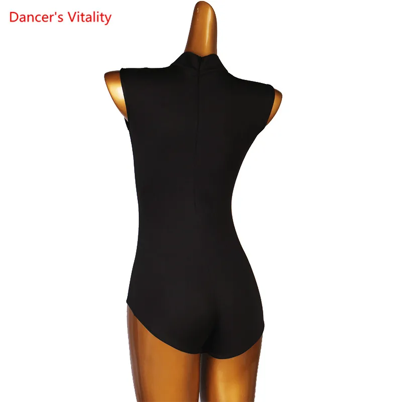 Latin Dance Top Stand-up Collar Bodysuit Practice Clothes High-end Custom Adult Child Modern Dancing Performance Onesies