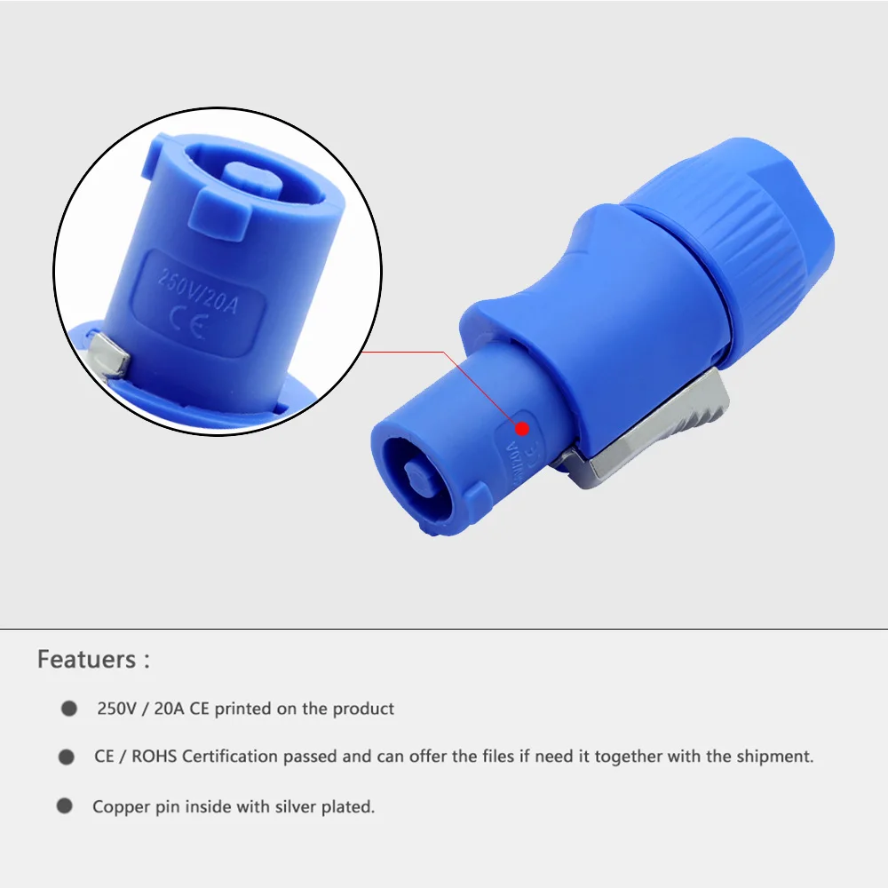 1set Powercon Connector Lockable Cable Connector + Chassis Socket for Electric Drill LED Screen Stage Lighting Power Connecting