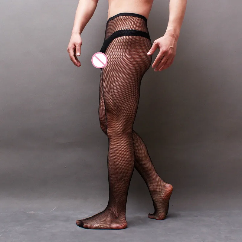 Male Sexy Pantyhose Men\'s Popular Fishnet Stockings Adult Exotic Gay Sissy Club Party Net Clothes Man Purely Tights Dropshipping