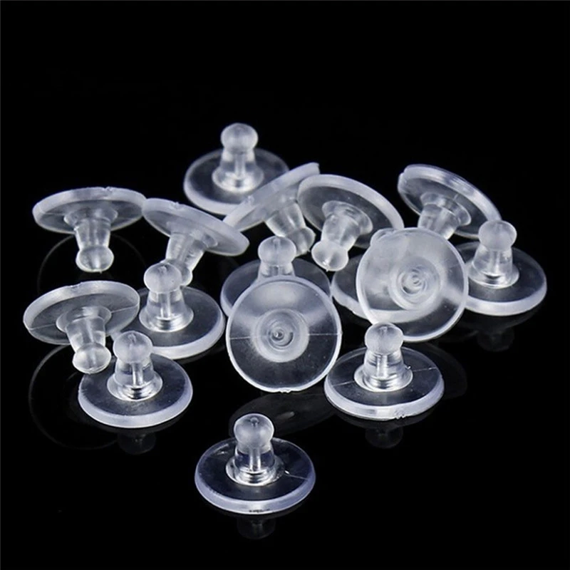 50Pcs/pack Earring Holders Stoppers Soft Nut Silicone Heavy Duty Rubber Earring Backs Sleeves