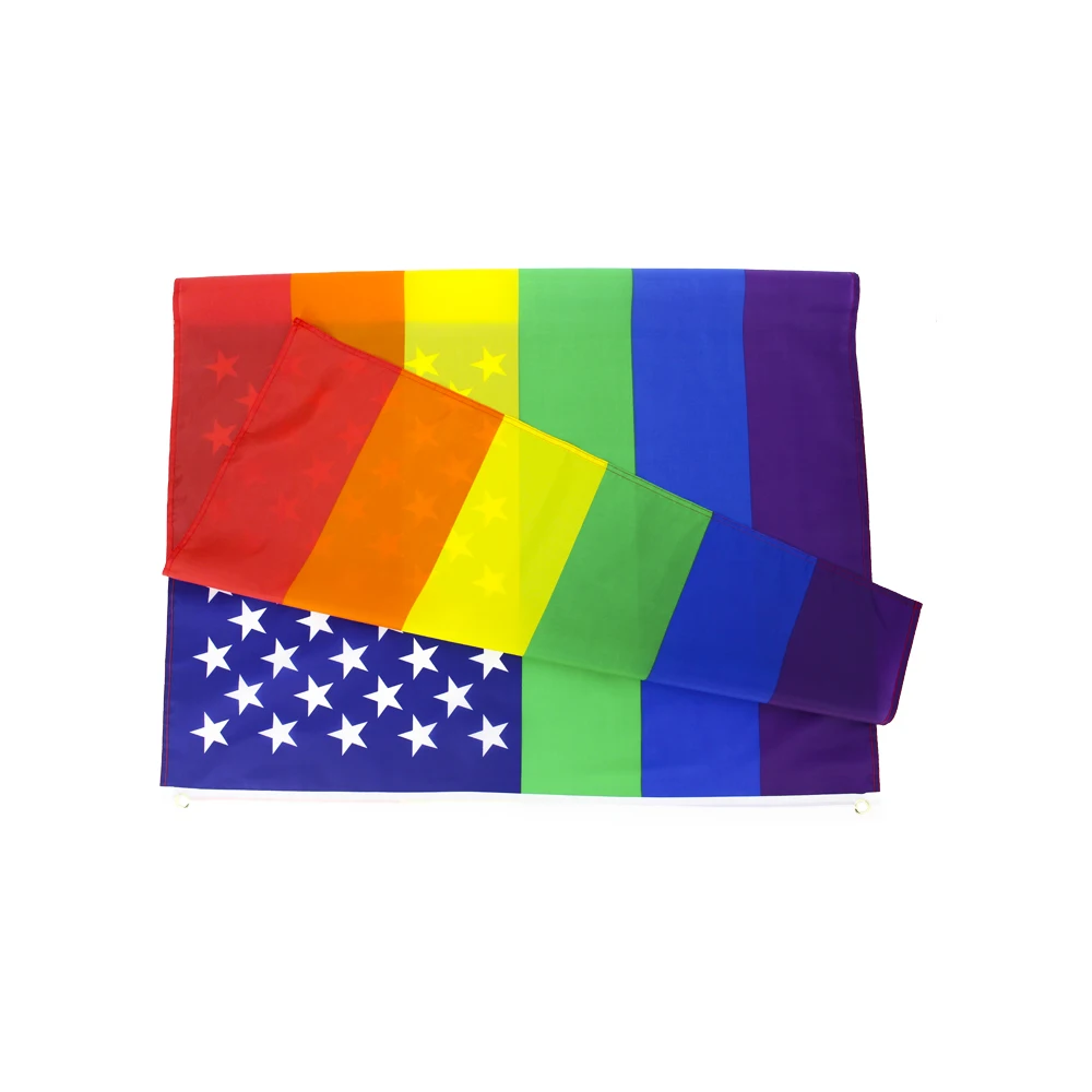 johnin 90X150cm LGBT homosexual us american gay pride rainbow Flag 3 x 5