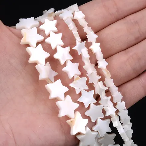 Natural White Star Shell Beads Freshwater Loose Spacer Pearl Bead for DIY Jewelry Making Handmade Accessories 6/8/10/12/15mm