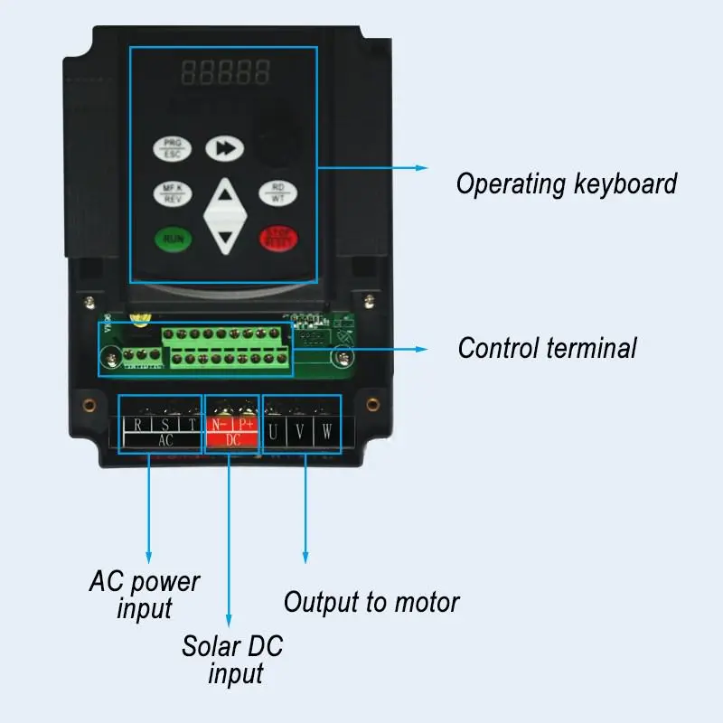 11KW 15HP VFD 380V Solar Inverter Freqency Converter Variable Frequency Inverter Drive Inverter VFD Motor Speed Control