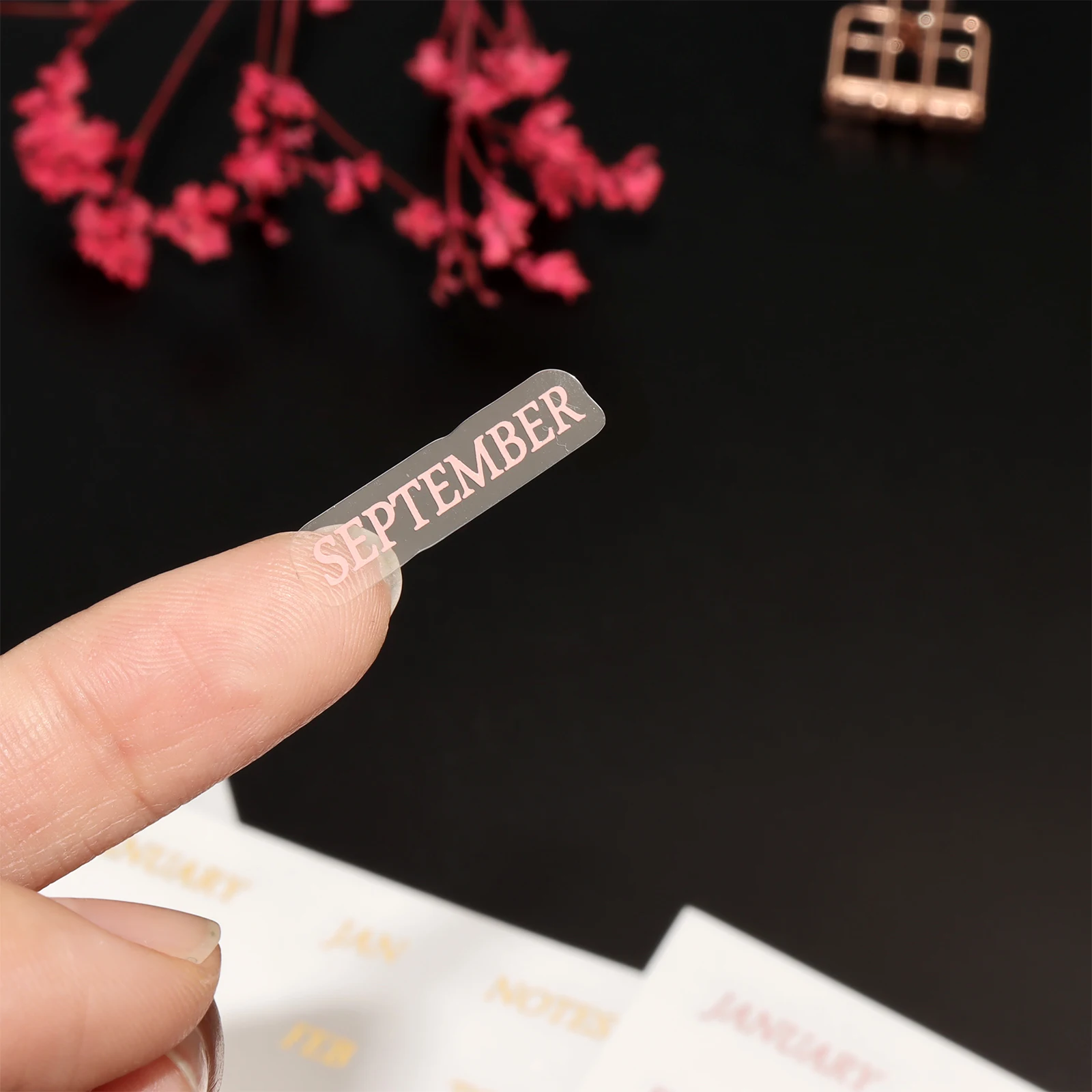 A5 Transparant Wit 6 Oren 6 Gaten Divider Met Rose Gold Sticker Note Maand Plan Index Divider (2Set + 1 Sticker)