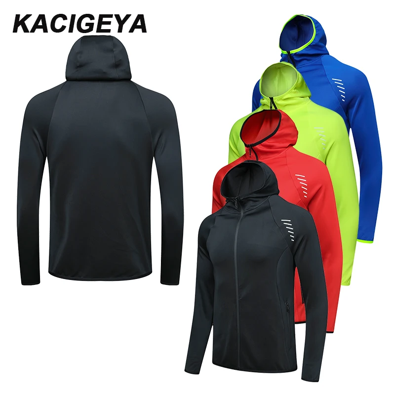 Men Sports Jacket New Hoodie Gym Soccer Training Workout Long Sleeves Brand Sweatshirts Run Jogging Zipper Coat
