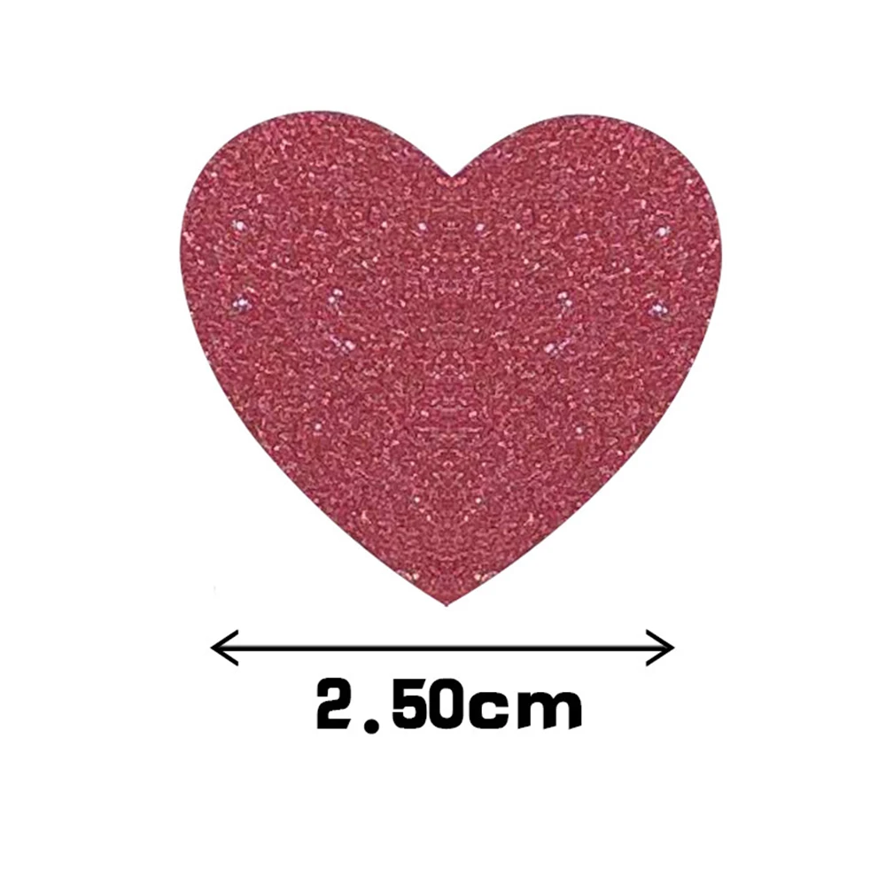 50-300Pcs Red Glitter Heart Stickers Gift Decorative Sticker Labels For Valentine\'s Day Card, Envelope, Weeding Birthday Party