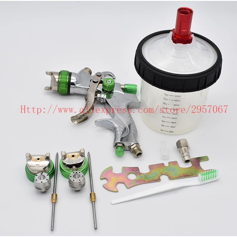 

Ручной гравитационный пистолет-распылитель HVLP с герметичной чашей 1,4 мм, 1,7 мм, 2,0 мм, 600 куб. См