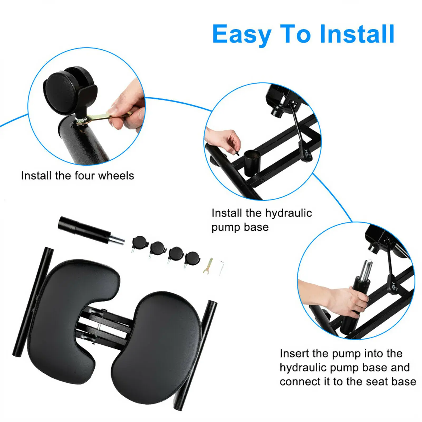 VEVOR Ergonomischer Kniestuhl Verstellbarer Kniestuhl Dickes Kissen für ausgleichenden Rücken Körperformung Home Office Computer Stuhl