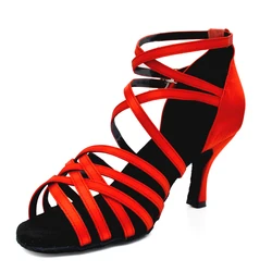 Evkoodance-zapatos de tacón alto para mujer, calzado Sexy para bailar Tango, salón, baile latino, Salsa, 6 cm, 7 cm, 8 cm, 10cm