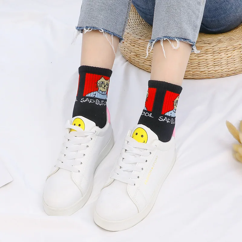 Women Ins Cartoon Patterned Short Funny Socks Cute Animal Dinosaur Socks For Ladies Funny Japan College Wind Concise Socks