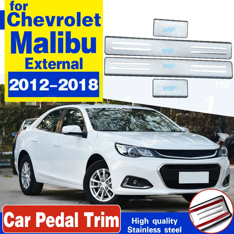 High quality stainless steel Scuff Plate/Door Sill Protector Sticker Car Styling For Chevrolet MALIBU 2012-2018 Car styling