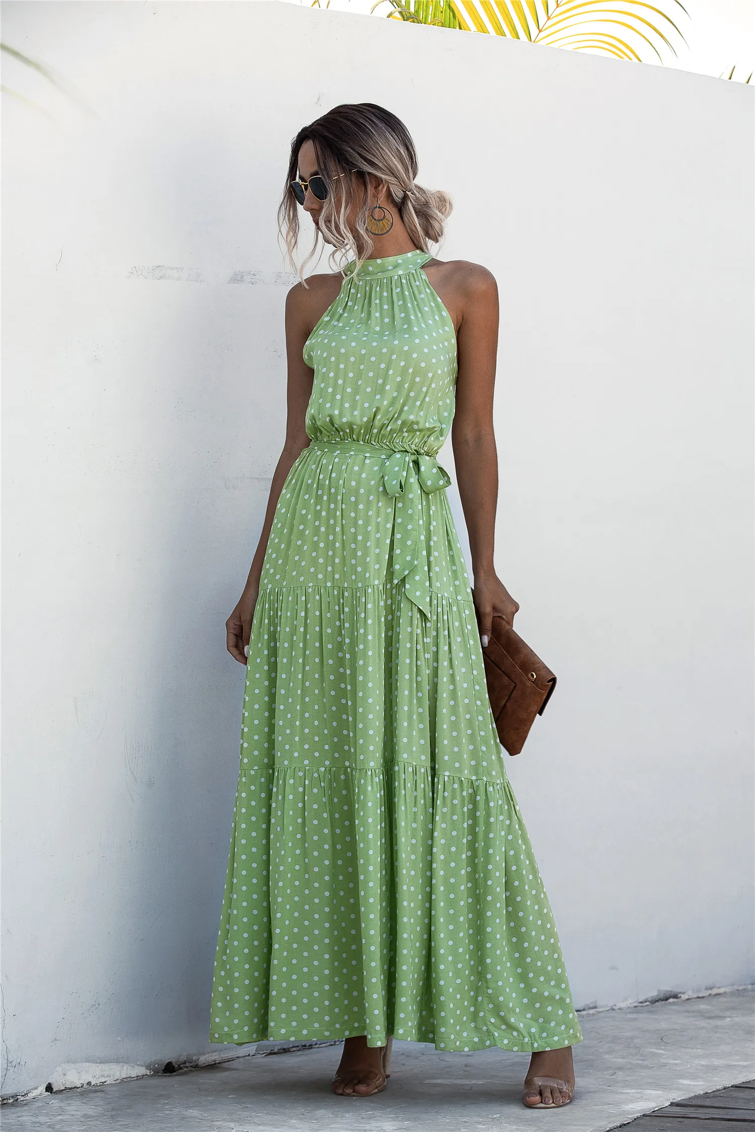 Summer Long Dress Women 2025 New Polka Dot Print Casual Midi Dresses Halter  Strapless Beach Sundress Vacation Dress For Women - AliExpress 200000345
