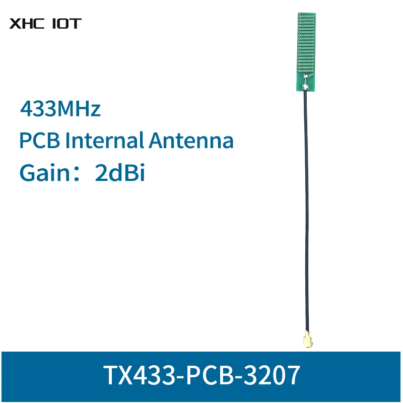 4G antena omnidireccional PCB, 50ohm FPC, 2.0dBi, IPX, 2dbi, XHCIOT, TX433-PCB-3207, 10 unids/lote, 433MHz